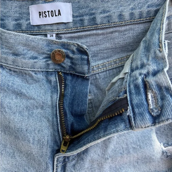 Pistola Light Blue Distressed Jean Shorts - Picture 3 of 10